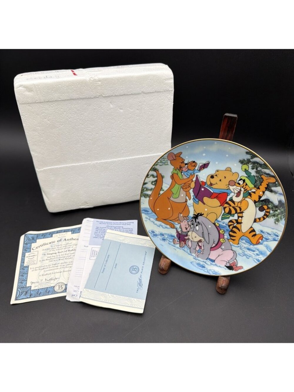 Winnie the Pooh - "A Singing Sort of Holiday" Collector's Plate w/ COA